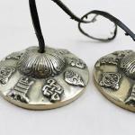 F663 Auspicious Symbol Tibetan Tingsha~cymbals- 3" Hand Crafted in Nepal