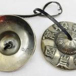 F663 Auspicious Symbol Tibetan Tingsha~cymbals- 3" Hand Crafted in Nepal