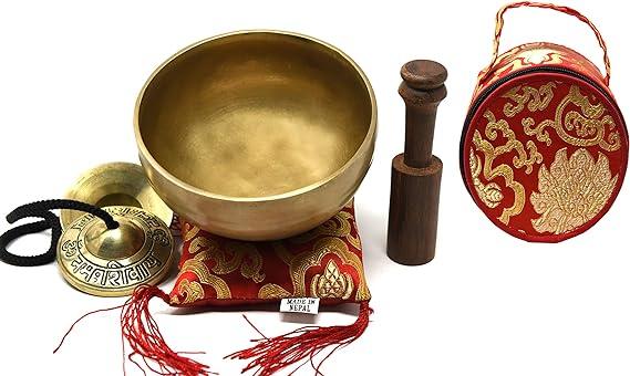5" Tibetan Singing Bowl for Meditation, Sound Healing, Yoga & Sound Therapy. Made of 7 metals.