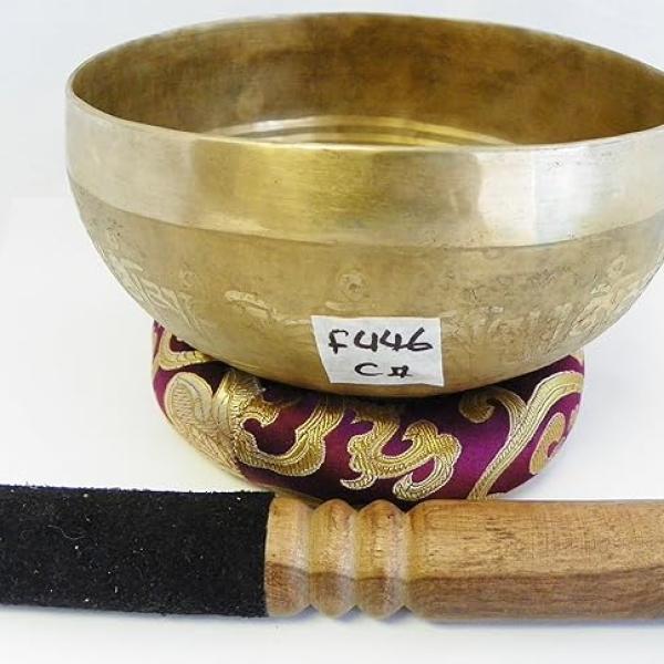 F446 6.2" Energetic Root 'C#' Chakra Healing Hand Hammered Tibetan Singing Bowl Made in Nepal10