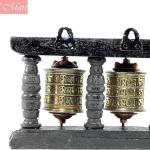 WALL HANGING TIBETAN PRAYER WHEEL - 2 IN 1 WOODEN HANDCARVED FROM NEPAL