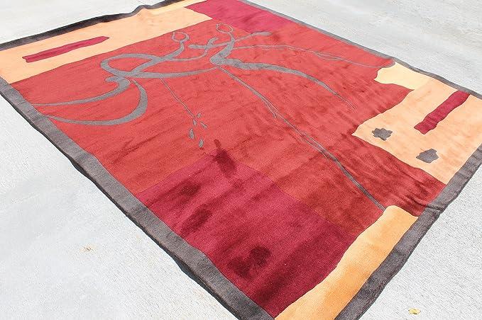 Thamel Mart R17544 Contemporary Woolen Hand Crafted Tibetan Area Rug 8' X 10' Made in Nepal
