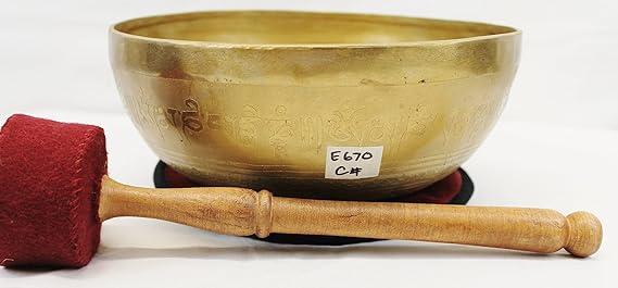 E670/J708 9.25" Energetic Root 'C#' Chakra Healing Hand Hammered Tibetan Singing Bowl Made in Nepal