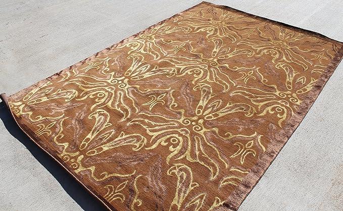 Thamel Mart R29545-R159 Gorgeous Color Hand Made Tibetan Wool and Silk Area Rug 6' X 9' Handmade in Nepal