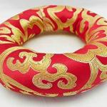 F690 Silk Brocade Ring Cushion Pillow for Tibetan Singing Bowl Hand Made in Nepal