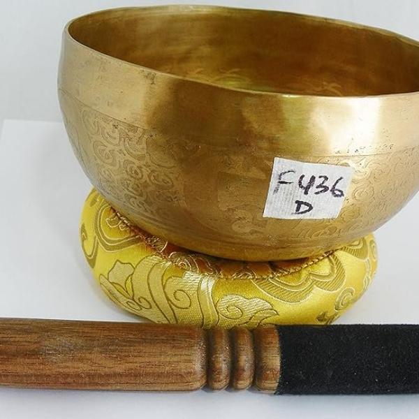 F436 5.75" Energetic Sacral 'D' Chakra Healing Hand Hammered Tibetan Singing Bowl Made in Nepal