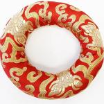 F709 Huge Silk Brocade Ring Cushion Pillow for Tibetan Singing Bowl Hand Made in Nepal