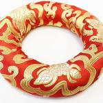 F709 Huge Silk Brocade Ring Cushion Pillow for Tibetan Singing Bowl Hand Made in Nepal
