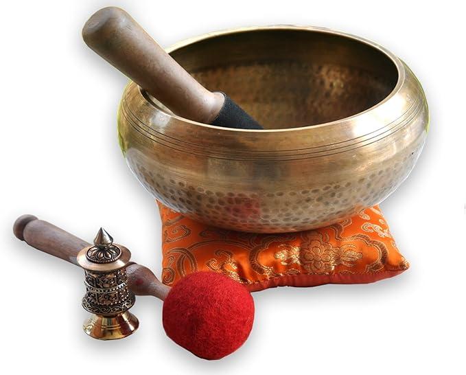 6.5 Inch Relaxing Yoga Meditation Om Peace Singing Bowl/Cushion/Rosewood Mallet/drum stick and free cushion
