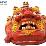 Hand Craving Nepalese Lord Mahakala Tibetan Buddhism Wooden Mask Wall Decor