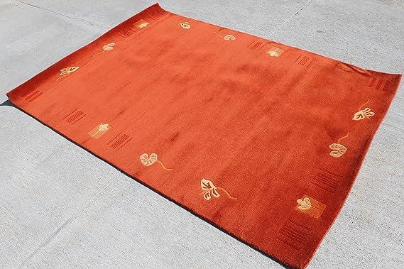 RSG4711 Gorgeous Modern Design Hand Made Tibetan Woolen Area Rug 4.7 Ft X 6.7 Ft Made in Nepal