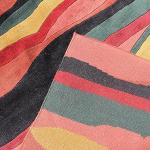 RSG14098 Gorgeous Multicolored Bold Stripped Hand Made Tibetan Woolen Area Rug 5' x 8' Made in Nepal