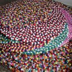 150cm (4'11") Multicolour Felt Ball Rugs - Genuine Nepalese Handmade Area Rugs - Custom Size Rugs are Also Available