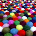 150cm (4'11") Multicolour Felt Ball Rugs - Genuine Nepalese Handmade Area Rugs - Custom Size Rugs are Also Available