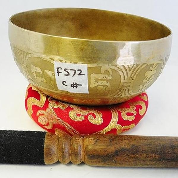 F572 6" Energetic Root 'C#' Chakra Healing Hand Hammered Tibetan Singing Bowl Made in Nepal10