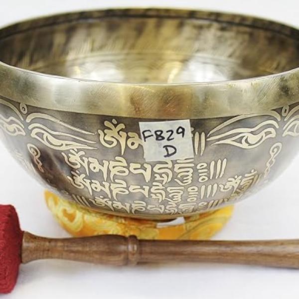 F829 9" Energetic Sacral 'D' Chakra Healing Hand Hammered Tibetan Singing Bowl Made in Nepal