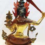 thamelmartUSA F649 Exclusive Gold Plated Copper Statue of Manjushree 13" Tall, Made in Nepal