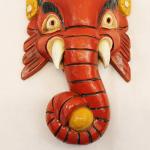 F1087-F730 Hand Crafted Wooden Mask of Hindu God Ganesh Wall Hanging Made in Nepal