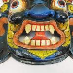 F1075-F725 Hand Crafted Wooden Mask of Hindu God Bhairab Mahakal Wall Hanging Made in Nepal