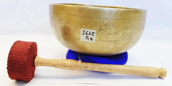 J625 7.75" Energetic Throat G# Chakra Healing Hand Hammered Tibetan Singing Bowl Made in Nepal