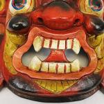 F723/1027 Hand Crafted Wooden Mask of Hindu God Bhairab Mahakal Wall Hanging Made in Nepal