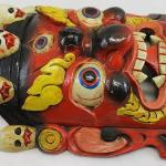 thamelmartUSA F1126 Hand Crafted Wooden Mask of Hindu God Bhairab Wall Hanging Made in Nepal
