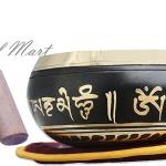 Meditation Om Mani Padme Hum Peace Wooden Striker & Cushion