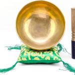 6-Inch Handmade Tibetan Singing Bowl Best use for Meditation, Sound Healing, Cleansing, Mindfulness & Relaxation ~ Cushion & Sueded Leather wooden Mallet included