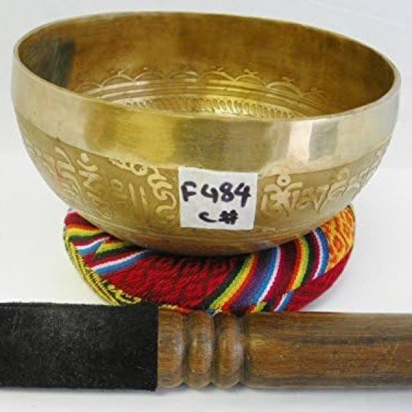 F484 6" Energetic Root 'C#' Chakra Healing Hand Hammered Tibetan Singing Bowl Made in Nepal10