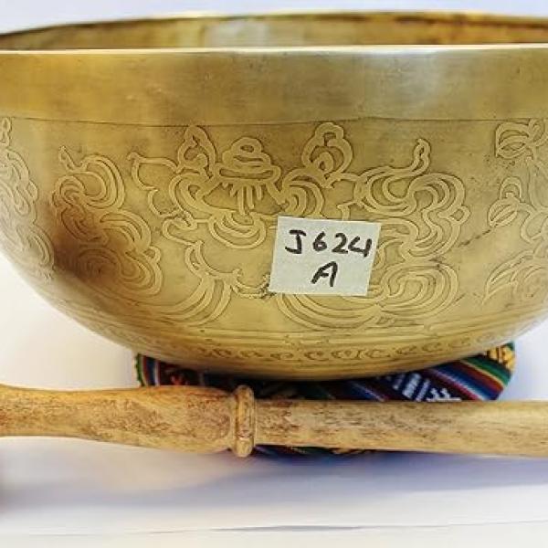 J624 10.0" Energetic Third Eye 'A' Chakra Healing Hand Hammered Tibetan Singing Bowl Made in Nepal