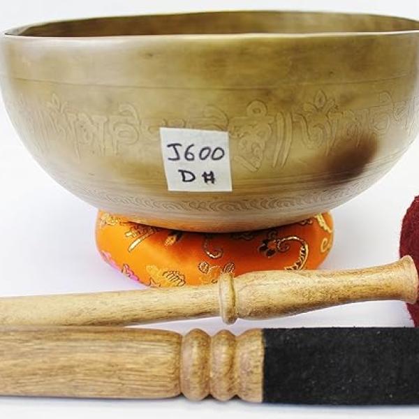 J600 8.25" Energetic Sacral 'D#' Chakra Healing Hand Hammered Tibetan Singing Bowl Made in Nepal