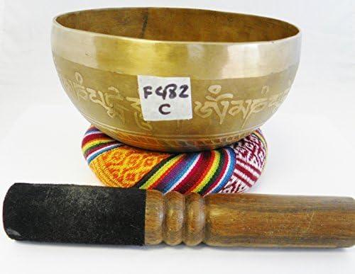 F482 6" Energetic Root 'C' Chakra Healing Hand Hammered Tibetan Singing Bowl Made in Nepal10
