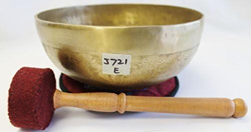 J721 8" Energetic Solar 'E'' Chakra Healing Hand Hammered Tibetan Singing Bowl Made in Nepal
