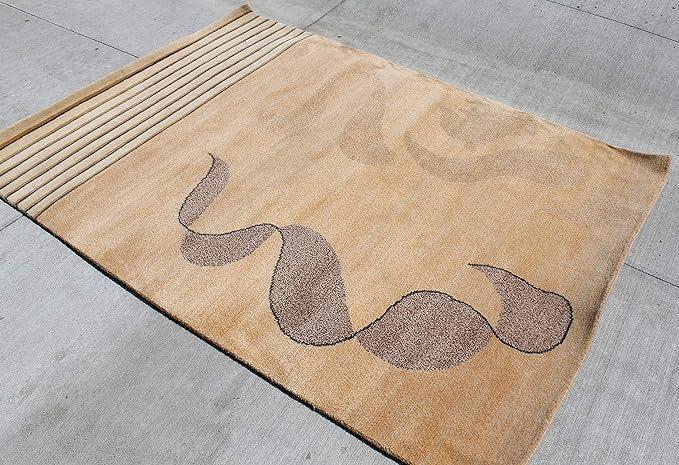 thamelmartUSA R4593 Gorgeous Modern Design Hand Made Tibetan Woolen Area Rug 4.7 Ft X 6.7 Ft Made in Nepal