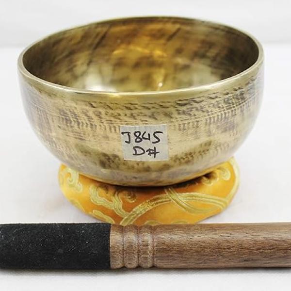 J845-F431 6" Energetic Sacral 'D#' Chakra Healing Hand Hammered Tibetan Singing Bowl Made in Nepal