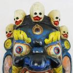 F727/F1127 Hand Crafted Wooden Mask of Hindu God Bhairab Mahakal Wall Hanging Made in Nepal