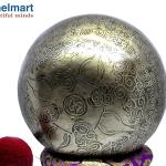 8.5 inches Fine Mantra carved singing bowl-Om Mane Padme Hum, a handmade singing bowl from Nepal