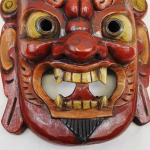 F726/F1002 Hand Crafted Wooden Mask of Hindu God Bhairab Mahakal Wall Hanging Made in Nepal