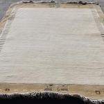 Thamel Mart R8303 Gorgeous Custom Made Cream Colored Hand Made Tibetan Woolen Area Rug 5.7 Feet X 7.10 Feet Made in Nepal