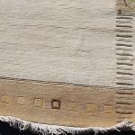 Thamel Mart R8303 Gorgeous Custom Made Cream Colored Hand Made Tibetan Woolen Area Rug 5.7 Feet X 7.10 Feet Made in Nepal