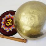 J719 7.75" Energetic Solar 'E'' Chakra Healing Hand Hammered Tibetan Singing Bowl Made in Nepal