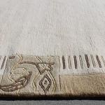 Thamel Mart R8303 Gorgeous Custom Made Cream Colored Hand Made Tibetan Woolen Area Rug 5.7 Feet X 7.10 Feet Made in Nepal