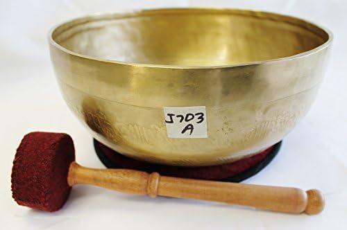 J703 9.5" Energetic Third Eye 'A' Chakra Healing Hand Hammered Tibetan Singing Bowl Made in Nepal