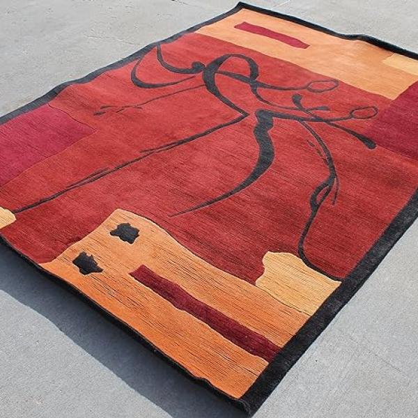 thamelmartUSA R17537 Gorgeous Multi Color Hand Made Tibetan Woolen Area Rug 5.7 Feet X 8 Feet Made in Nepal