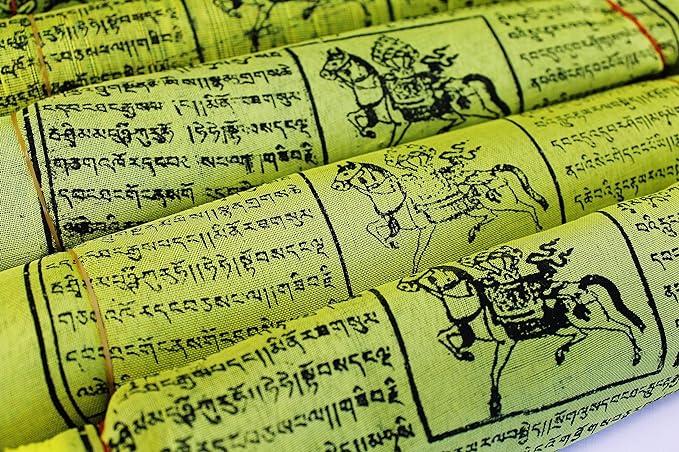 F647 Very Colorful Tibetan Prayer Flag Large 5 Rolls Pkt Hand Crafted in Nepal
