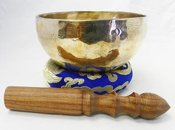 F586N 5" Palm Size Energetic Third Eye 'A' Chakra Healing Tibetan Singing Bowl Made in Nepal