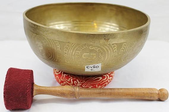 EE780 9.5" Energetic Root 'C' Chakra Healing Hammered Tibetan Singing Bowl Handmade in Nepal