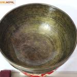 7.5 Inch Fine Etching Handmade Singing Bowl Yoga Meditation, with cushions and Mallet, Real Sandmade Singing Bowl from Nepal, healing bowls