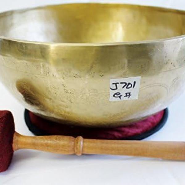 J701 10" Energetic Throat 'G#' Chakra Healing Hand Hammered Tibetan Singing Bowl Made in Nepal