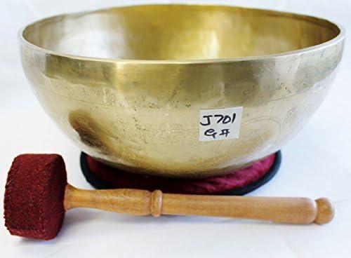 J701 10" Energetic Throat 'G#' Chakra Healing Hand Hammered Tibetan Singing Bowl Made in Nepal